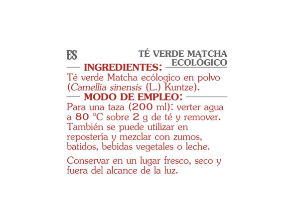Té  Verde Matcha Ecológico - Imagen 2